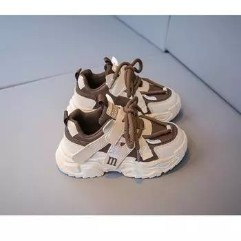 Новая осенняя детская обувь Нескользящие кроссовки для мальчиков Удобные кроссовки для девочек Трендовая обувь Big Child Daddy 26 чёрный