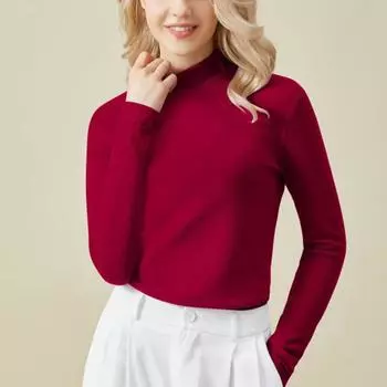 Новая осенняя и зимняя одежда с полувысоким воротом, которую можно носить на улице, чтобы согреться. Воротник-стойка, облегающее тело. S