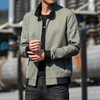 Новая осенняя куртка мужская облегающая подростковая хлопковая повседневная M
