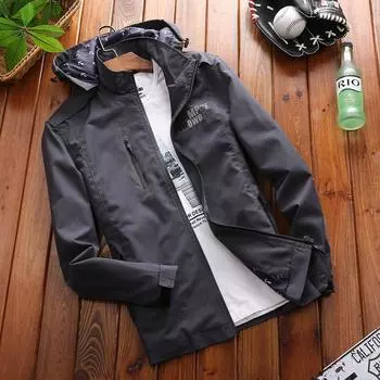 Новая осенняя куртка мужская повседневная свободная мужская быстросохнущая одинарная куртка с капюшоном M