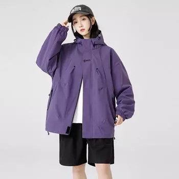 Новая осенняя куртка с капюшоном, мужская и женская ветрозащитная водонепроницаемая куртка для пары, повседневная спортивная одежда для альпинизма, бренд Tide S чёрный