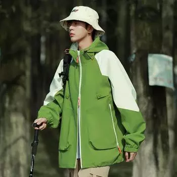 Новая осенняя куртка с капюшоном, мужская ветровка, молодежный костюм, спортивная повседневная куртка, куртка из хардшелла M