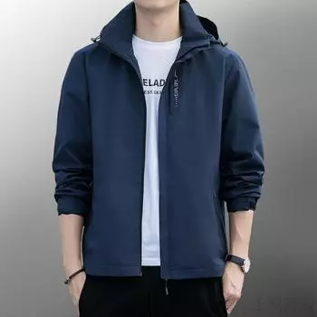 Новая осенняя мужская куртка для молодых мужчин, быстросохнущая мужская куртка больших размеров, модная, удобная, модная, с капюшоном L