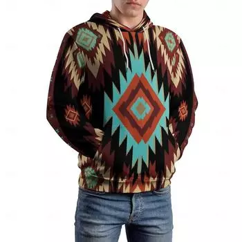 Новая осенняя мужская толстовка с капюшоном, ретро-модная мужская одежда, 3D-принт с этническим узором, длинный рукав, толстовка с капюшоном, новые толстовки для мужчин S