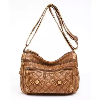 Новая осенняя повседневная женская сумка на одну комнату с высокой заклепкой и пуговицами, женская сумка через плечо