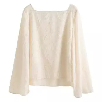 Новая осенняя тяжелая промышленная белая рубашка, маленькая рубашка с кисточками, однотонный воротник, свободная рубашка с длинным рукавом для женщин S бежевый