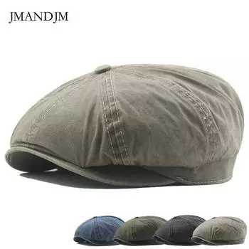 Новая осенняя восьмиугольная шляпа из чистого хлопка, мужская, большая окружность головы, полностью герметичная, шляпа художника, ретро-шляпа газетчика, прилив 59cm тёмно-синий