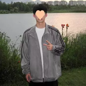 Новая осенняя замшевая куртка реглан в полоску для мужчин, свободная, повседневная и универсальная куртка с воротником-стойкой M