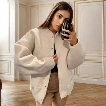 Новая осенняя женская свободная повседневная куртка S