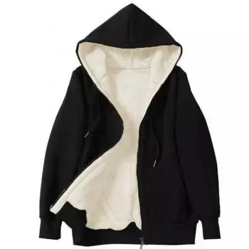 Новая осенняя женская толстовка с капюшоном из плюша с длинными рукавами, однотонная толстовка с капюшоном и принтованной плюшевой свободной курткой M светло-серый