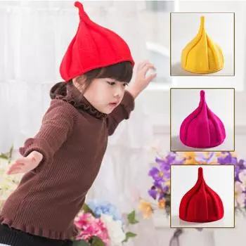 Новая остроконечная шляпа Windmill Watermelon Baby Twist Hat Имитация кашемира Candy Multi Color Children 1-3 years-old красный