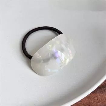 Новая овальная ацетатная геометрическая полукруглая пряжка, резинка для волос, темпераментная, практичная, эластичная резинка, резинка для волос для хвостика, женская