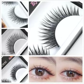 Новая пара 3D накладных ресниц из химического волокна, мягкие и удобные трехмерные многослойные перекрестные тонкие ресницы