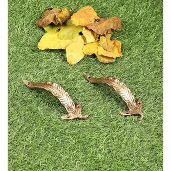 Новая пара латунных дверных ручек в стиле «лист» 7 дюймов, латунные ручки-скобы, пары ручек для входной двери, стандартные, упаковка из 2 штук