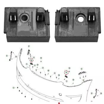 Новая пара пластиковых кронштейнов переднего бампера, поддержка крыла для Tesla Model 3 2017-2021