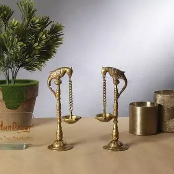 Новая пара подвесных светильников Diya из латуни Parrot Design 7,5 дюймов (Упаковка из 2 шт.),