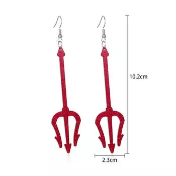 Новая пара серег-дьяволов, серьги на Хэллоуин, висячие красные аксессуары дьявола для женщин