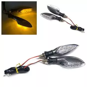 Новая пара светодиодных указателей поворота для мотоцикла, внедорожника, 12 В, уличный указатель поворота, модифицированные аксессуары, указатель поворота жёлтый