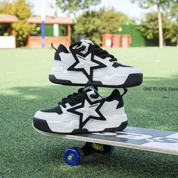 Новая пара звездных пар, дизайн, эстетическая обувь для хлеба, женская и мужская, 2024, спортивная обувь для отдыха, сноуборд, студенческая мода 2020 года, универсальные кроссовки 35 белый