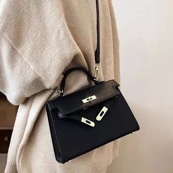 Новая парижская горячая женская сумка Ins, большая вместительная сумка через плечо, модная простая универсальная сумка для одного человека чёрный