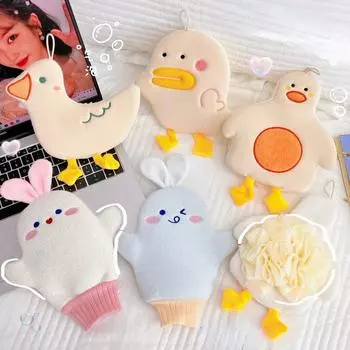 Новая перчатка для душа, отшелушивающая двухсторонняя банная принадлежность, цветочное полироль, полотенце для протирания, аксессуары для душа в ванной