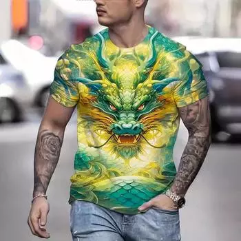 Новая персонализированная модная 3D-футболка с цифровым принтом для мужчин, летняя повседневная футболка большого размера с коротким рукавом XS