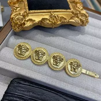 Новая персонализированная модная заколка-пружинка в виде Медузы, заколка для волос с металлической текстурой, заколка для волос с золотой монетой
