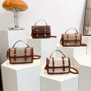 Новая персонализированная модная женская сумка в стиле ретро, повседневная, простая, через плечо, маленькая квадратная сумка