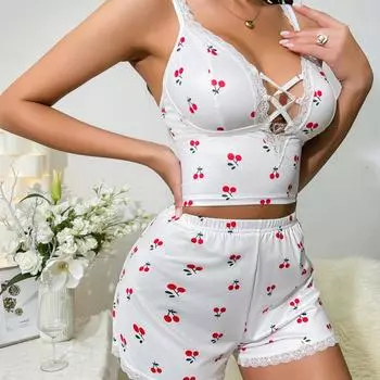 Новая пижама, летнее сексуальное женское нижнее белье с подвязками, соблазнительный комплект домашней одежды из двух предметов S белый