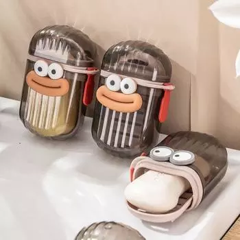 Новая пластиковая мыльница, переносная, симпатичная, мультяшная, многофункциональная, с крышкой, дорожная мыльница