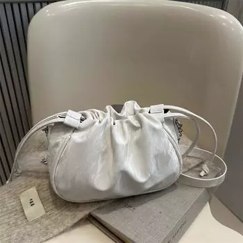 Новая плиссированная сумка-облако в китайском стиле с цепочкой Niche Commuter Underarm Bag Летняя универсальная сумка-мессенджер для женщин серебряный