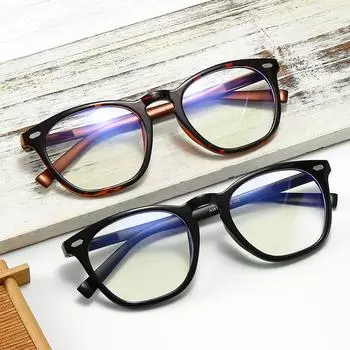 Новая плоская зеркальная алюминиево-магниевая круглая ретро-антисиняя оптическая оправа для очков TR