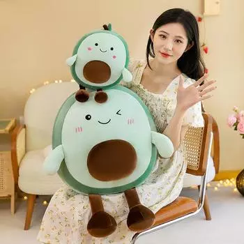 Новая плюшевая игрушка авокадо, милая мультяшная кукла-подушка, детская спящая тряпичная кукла, подарок 35cm0.22kg