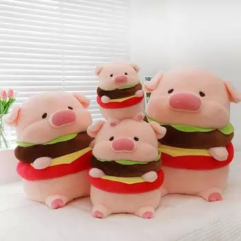 Новая плюшевая игрушка Hamburg Lulu Pig, мультяшная милая кукла для подруги, детский подарок на день рождения 25cm