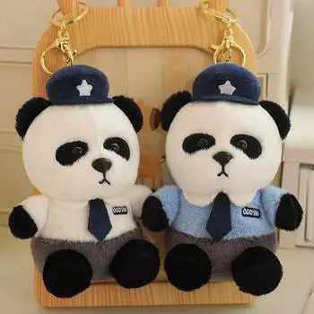 Новая плюшевая игрушка-панда в виде полицейской панды, кукла-шериф, симпатичная подвеска в виде сумки, автомобильный дисплей, подарок на праздник для мальчика