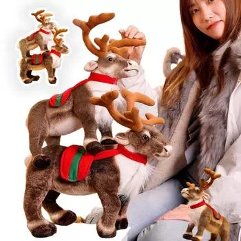 Новая плюшевая игрушка-симуляция оленя 35/42 см, рождественская кукла-олень, рождественская игрушка-лось, веселый рождественский новогодний подарок для детей, декоративная подушка about 35cm