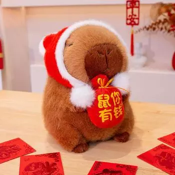 Новая плюшевая кукла Капибара Капибара Весенний фестиваль Благословение Сумка Кукла Удачи Подарок на Новый год 25cm