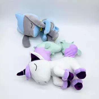 Новая плюшевая кукла Sleeping Riolu Ponyta Blue Leolu и Little Fire Horse