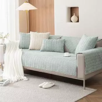 Новая плюшевая подушка для дивана, осенне-зимняя утолщенная теплая вельветовая подушка, современный простой противоскользящий чехол для дивана 70*70cm