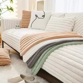 Новая плюшевая прямая диванная подушка с изображением кролика, продажа зимней толстой плюшевой подушки, износостойкая противоскользящая ткань для чехла для дивана 70x70cm