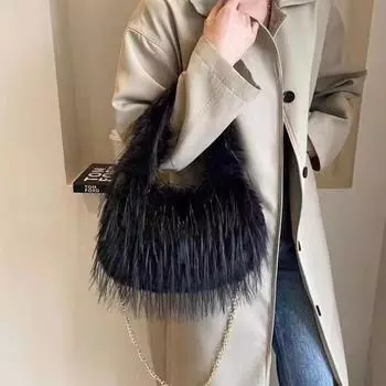 Новая плюшевая текстура модная сумка индивидуальная большая вместительная зимняя женская сумка Mao Mao кроссбоди плечо женская сумка для переноски в руке 21*12*18cm розовый