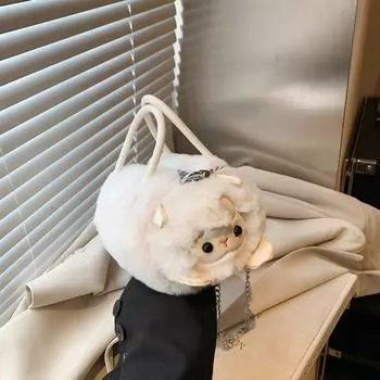 Новая плюшевая женская сумка-ведро для воды, сумка через плечо с цепочкой, большая вместимость, персонализированная модная сумка