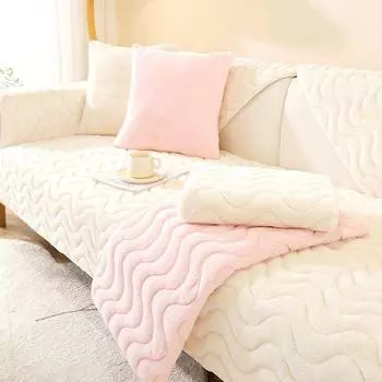 Новая плюшевая зимняя подушка для дивана с защитой от кроликов, минималистичная подушка для сиденья, кожаный нескользящий чехол, тканевый шарф, универсальный для всех сезонов 50*50cm