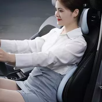 Новая поддержка поясничного подголовника для автомобильного сиденья с эффектом памяти, подушка для талии и шеи, поддержка спины в автомобиле, аксессуары для салона автомобиля