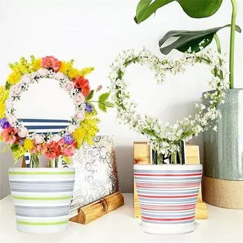 Новая подставка для садовых растений, круглая стойка для лазания по виноградной лозе, держатель для цветочной решетки в форме сердца из пластика L бежевый