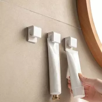 Новая подставка для зубной пасты, самоклеющееся очищающее средство для лица, подвесной зажим, бесшовные держатели для хранения в ванной комнате, настенный крючок для ванной комнаты, держатель, зажим белый