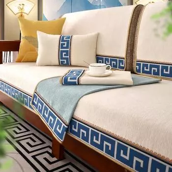 Новая подушка для дивана из цельного дерева в китайском стиле, универсальная нескользящая подушка на четыре сезона, современный чехол для дивана 70*70cm