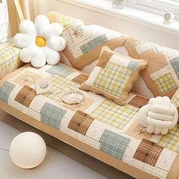 Новая подушка для дивана из чистого хлопка и противоскользящая всесезонная универсальная хлопковая кожаная подушка для дивана, простая ткань для чехла на подушку сиденья 70*70cm