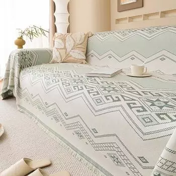 Новая подушка для дивана из чистого хлопка, всесезонная универсальная спинка, тканевый чехол, специальная подушка для сиденья кожаного дивана, противоскользящий чехол для дивана с прямым рядом 180*130cm