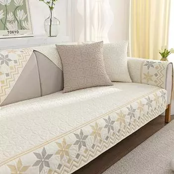Новая подушка для дивана из чистого хлопка, всесезонная универсальная противоскользящая подушка для сиденья, простой современный чехол для дивана из цельного хлопка, ткань для полотенец 70*70cm